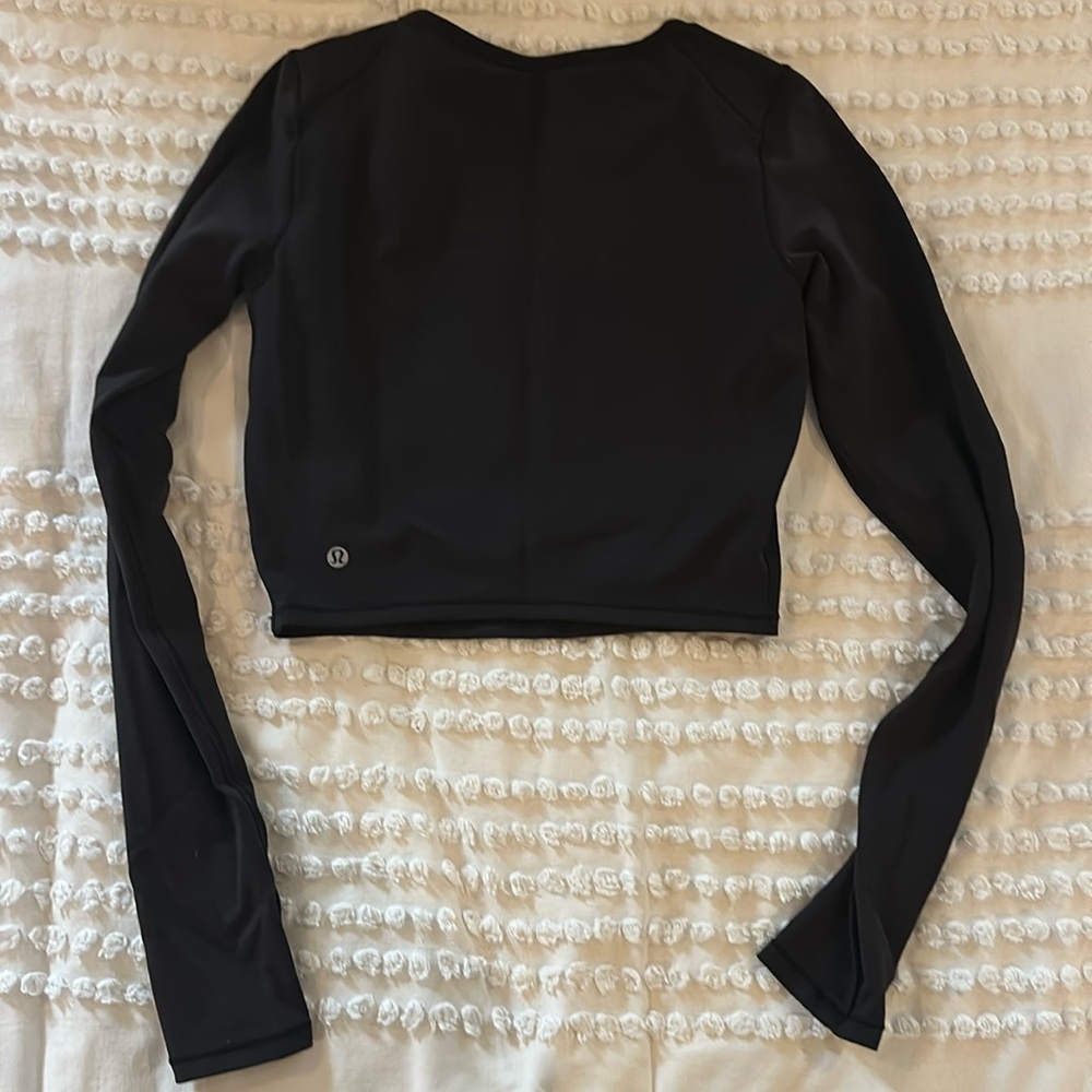 lululemon cropped tight long sleeve shirt size 10